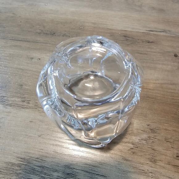 Vintage Crystal Votive Tulip Candle Holder Clear Heavy Flower Retro Glam Classic - Picture 7 of 10